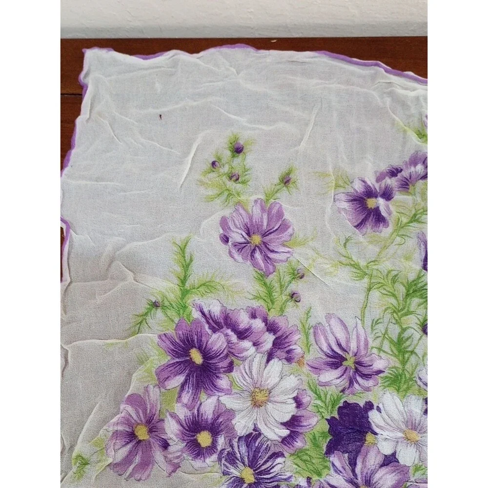 Purple Floral Scarf, Vintage!